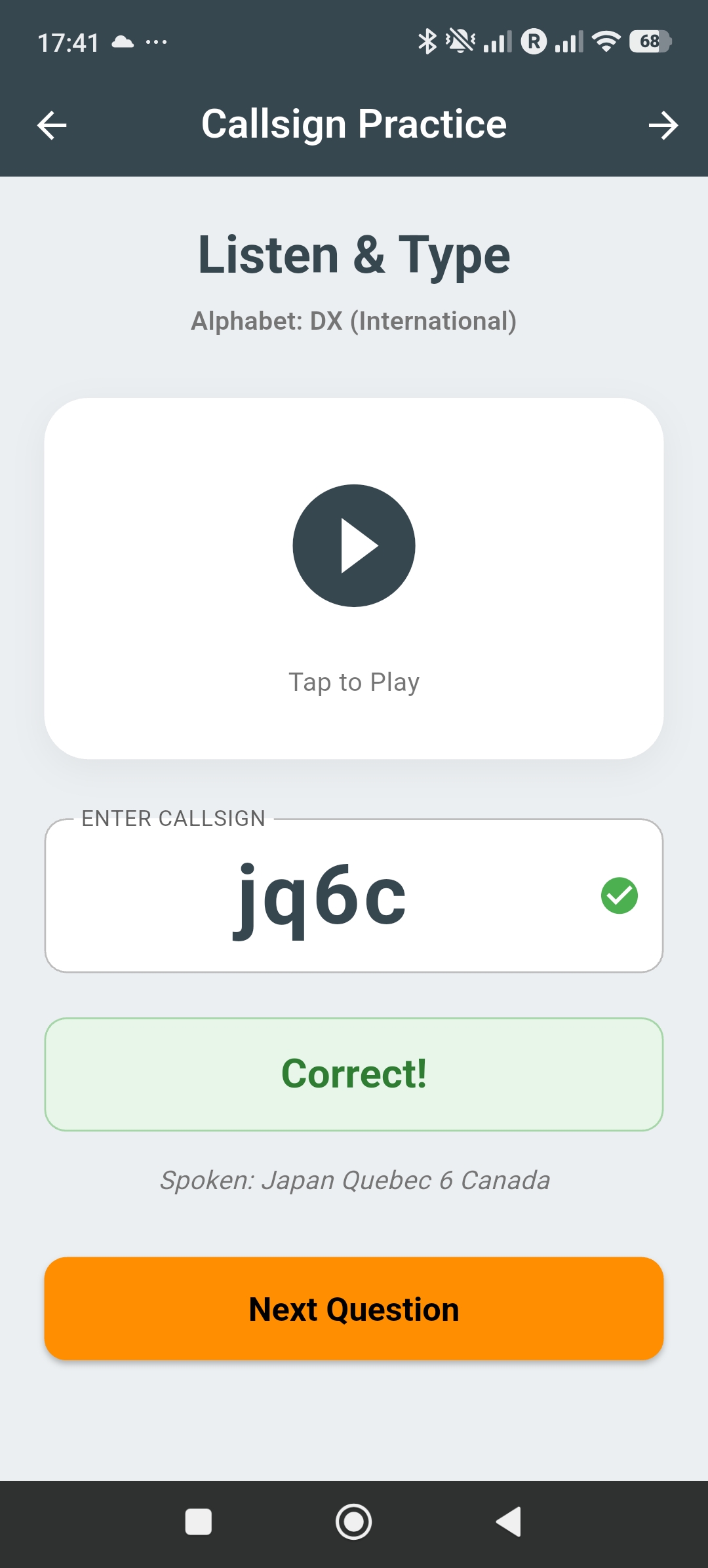 Callsign Practice Mode